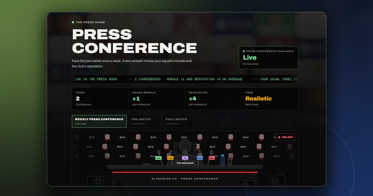 The press conference screen with the three tone choices for an answer