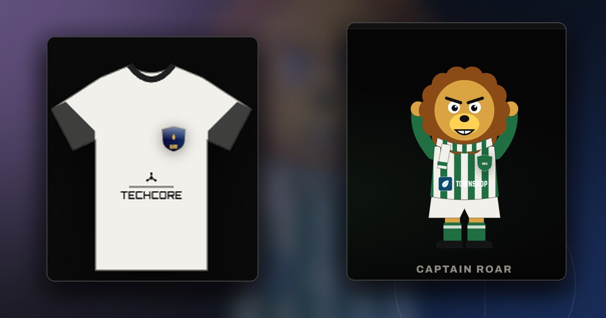 The club mascot wearing the full home kit with the main sponsor's mark on the chest