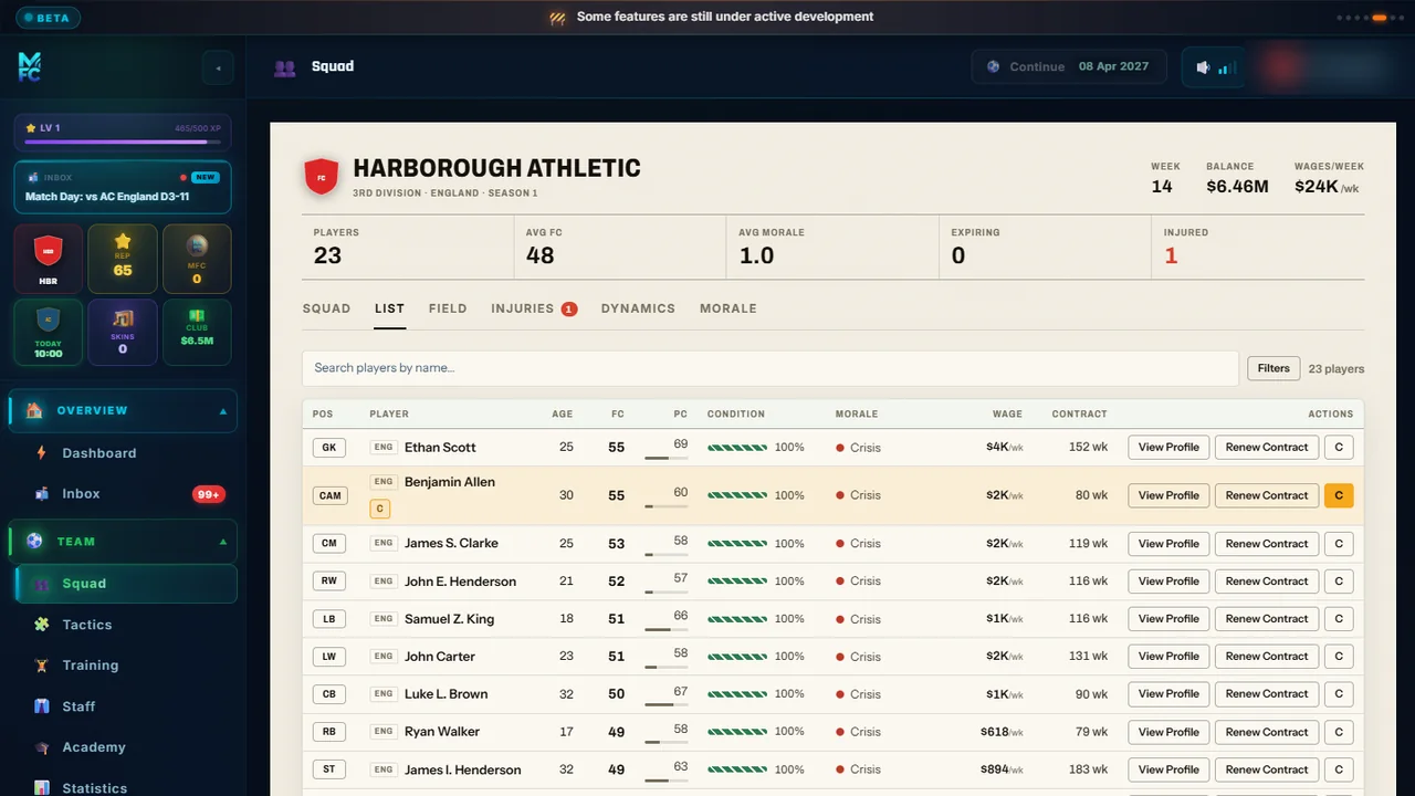 During the redesign: cleaner, denser, more like a spreadsheet