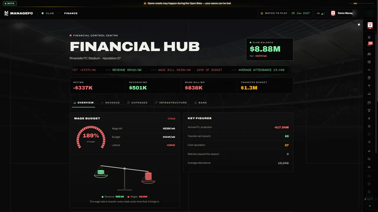 The ManageFC finance hub