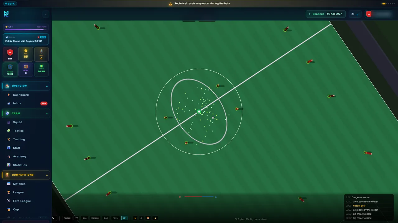 The ManageFC live match viewer